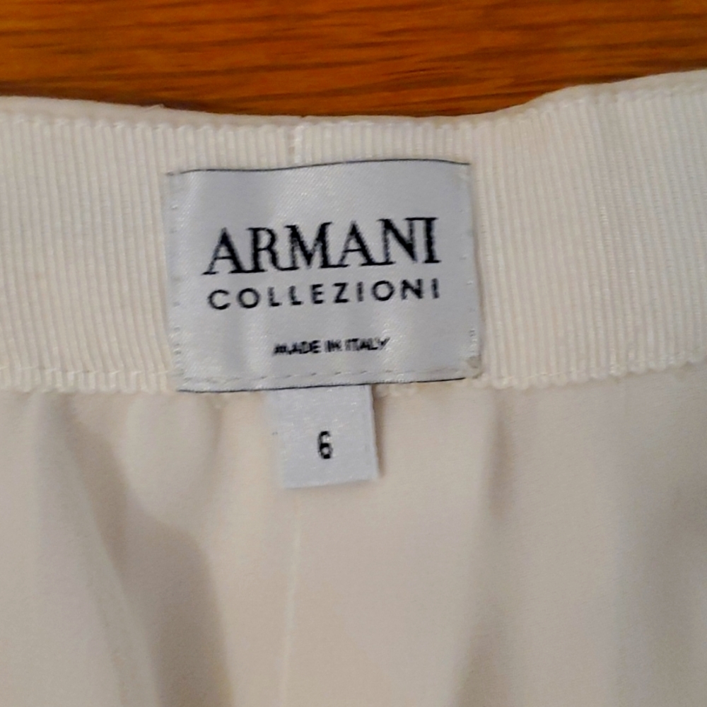Armani colleziioni womens cocktail pants. Cream color with sequin details